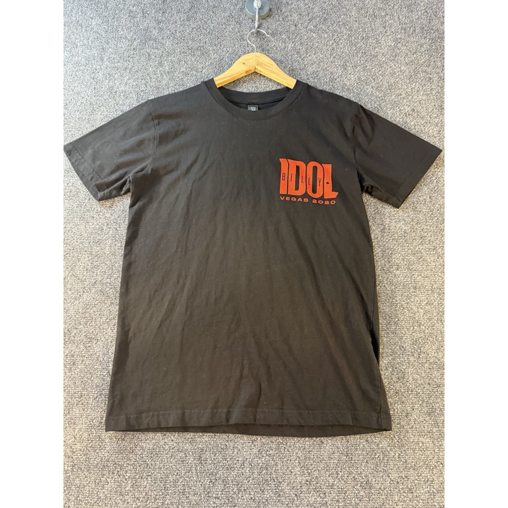 Billy Idol Vegas 2020 Band Tour Graphic T Shirt Black Red Men's Size S